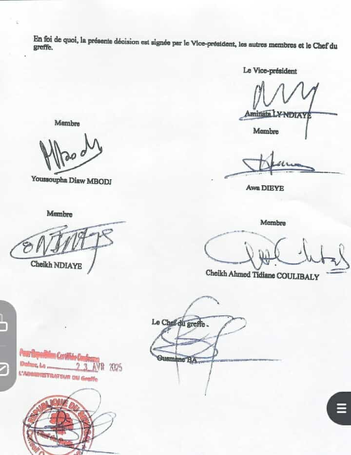 [EXCLUSIF] : Le Conseil constitutionnel rejette la loi interprétative d'Amadou Ba et Pastef (Document)