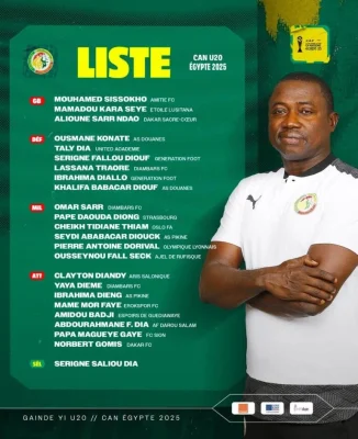 CAN U20 : Serigne Saliou Dia dévoile sa liste des convoqués avec Yaya Diemé, Pape Diong