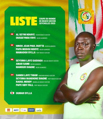 Coupe du Monde de Beach Soccer 2025 : Ngalla Sylla dévoile la liste des 12 Lions du sable
