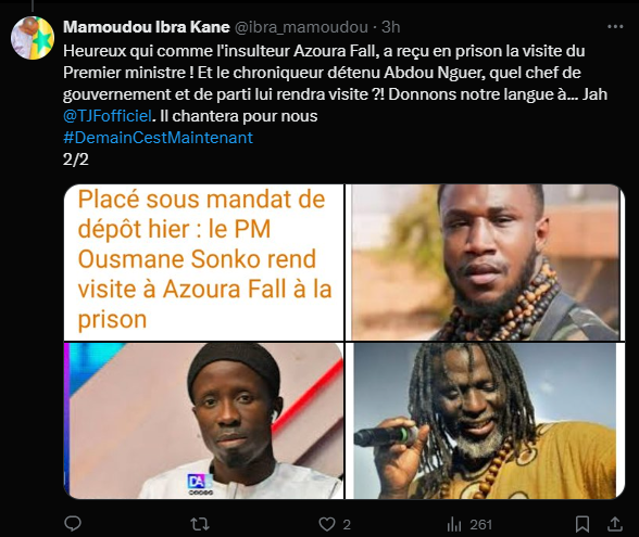 Azoura reçoit la visite de Sonko en prison : La grosse pique de Mamoudou Ibra Kane