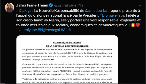 Dialogue politique : Amadou Ba dit "oui" à l'Appel de Diomaye