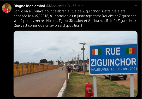 Sonko va à Bouaké pour célébrer la Rue de Ziguinchor, (Madiambal Diagne)