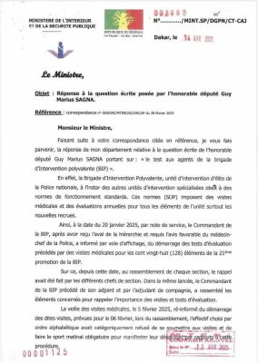 Test aux agents de la BIP : Le ministre de l’Intérieur répond à Guy Marius Sagna