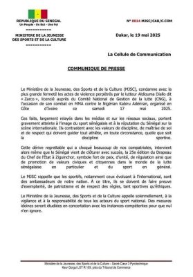 Dérapage de Zarco en MMA : Le ministère des sports condamne avec la plus grande fermeté