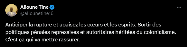 Alioune Tine au régime : "Il faut surtout éviter les erreurs de Macky Sall"