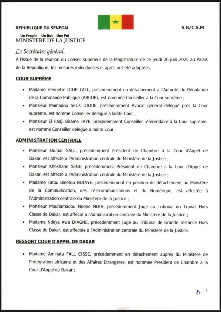 CSM : Vaste mouvement dans la magistrature