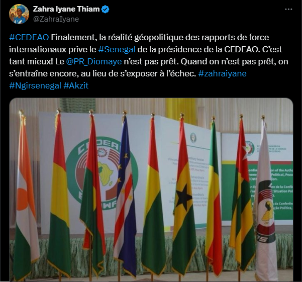Zahra I Thiam raille Diomaye : "Il n'est pas prêt pour la présidence de la Cedeao..."