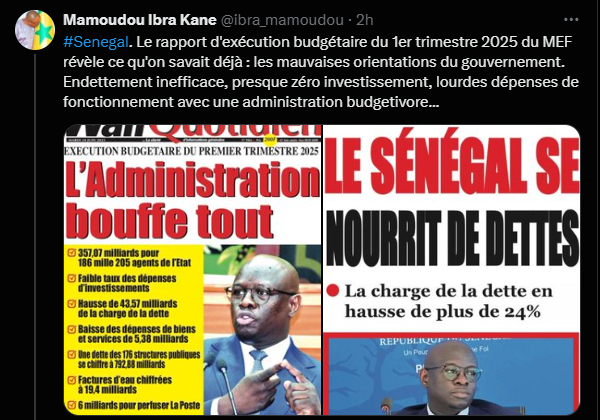 Rapport d'exécution budgétaire : MIK dénonce l'"endettement inefficace, presque zéro investissement, et les lourdes dépenses de fonctionnement..."