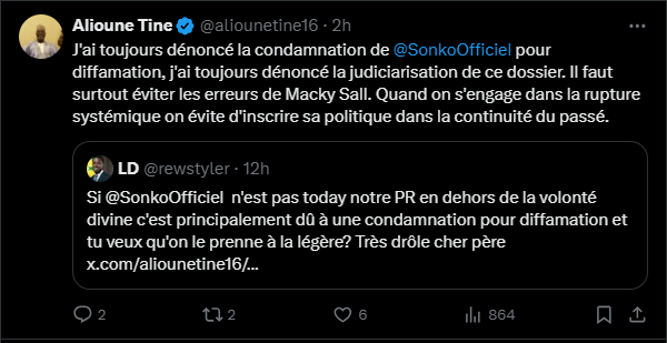 Alioune Tine au régime : "Il faut surtout éviter les erreurs de Macky Sall"