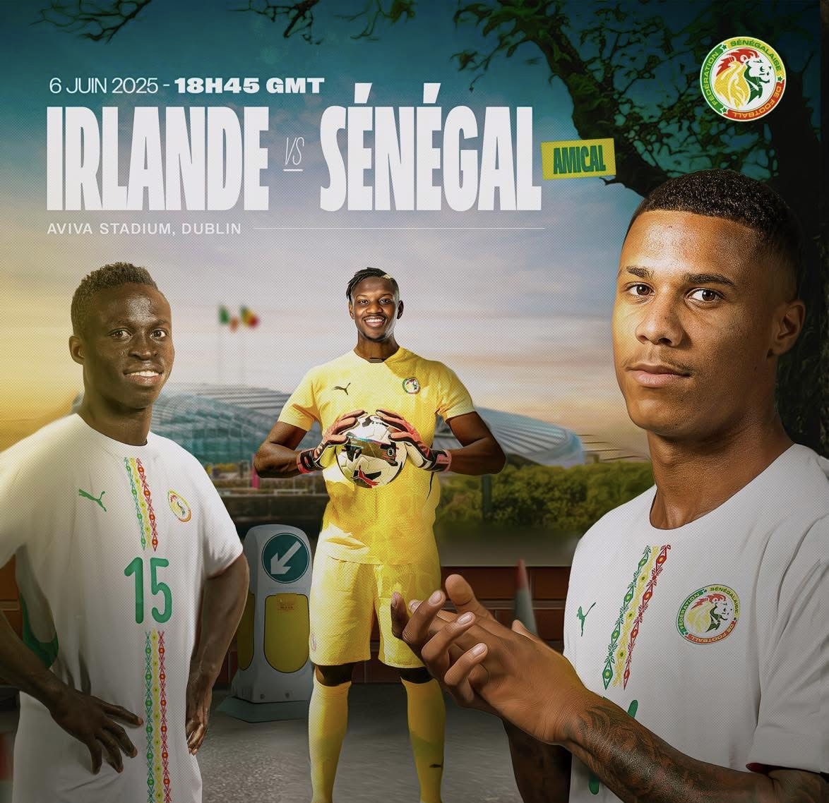 Sénégal–Irlande : un test symbolique à l’Aviva Stadium