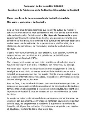 Présidence de la Fédération sénégalaise de football (FSF) : Le journaliste Aliou Goloko déclare sa candidature