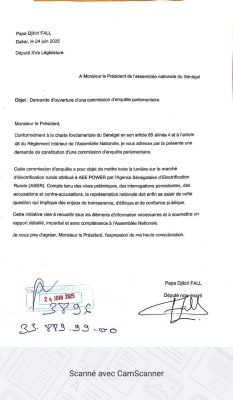 Affaire Aser - AEE POWER : PDF dépose une demande de constitution d’une commission d’enquête parlementaire