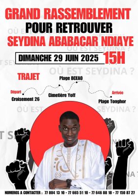Disparition de Seydina Ababacar Ndiaye : Un grand rassemblement prévu, ce dimanche