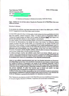 "Lenteurs, refus manifeste d’auto-saisine du Parquet" : Pape Abdoulaye Touré saisit le garde des Sceaux