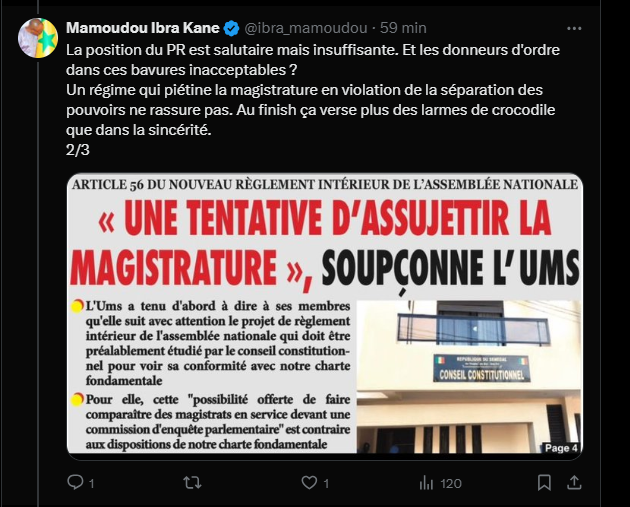 Bavures policières à Camberene et Rosso : MIK dit douter de la volonté du pouvoir de faire la lumière