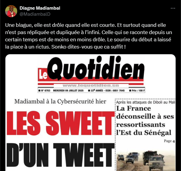 Madiambal Diagne : "Sonko dites-vous que ca suffit !"