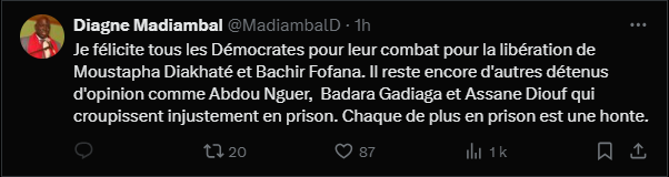 M. Diakhaté et Bachir Fofana libérés : "Il reste encore d'autres détenus d'opinion comme Abdou Nguer, Badara Gadiaga et Assane Diouf...", (Madiambal Diagne)