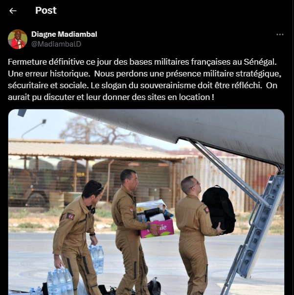 Fermeture définitive des bases militaires : Madiambal Diagne pointe une "erreur historique"