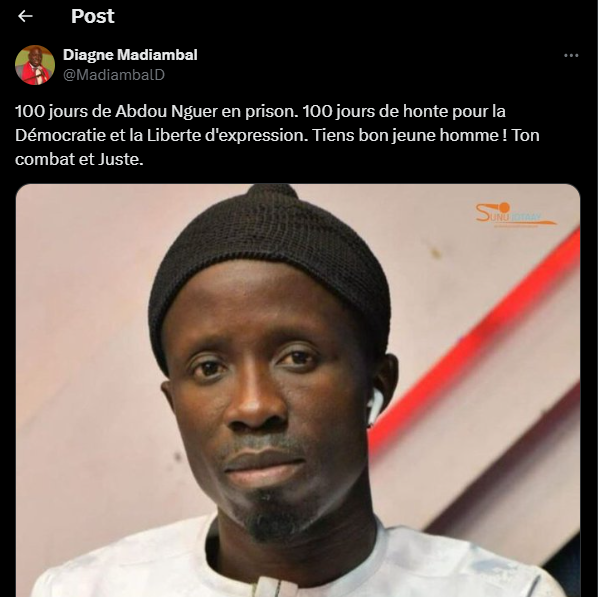 100 jours de Abdou Nguer en prison : Madiambal parle de "100 jours de honte pour la Démocratie et la Liberte d'expression"