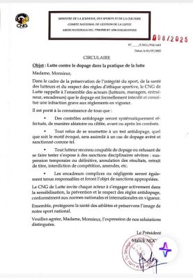Lutte contre le dopage dans la pratique de la lutte : Les nouvelles mesures du CNG