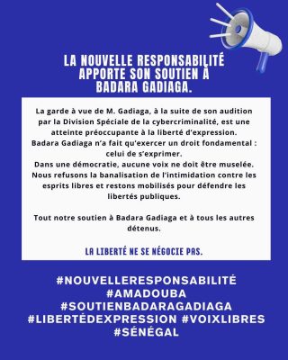 Badara Gadiaga en garde à vue : Amadou Ba dénonce une atteinte préoccupante à la liberté d’expression