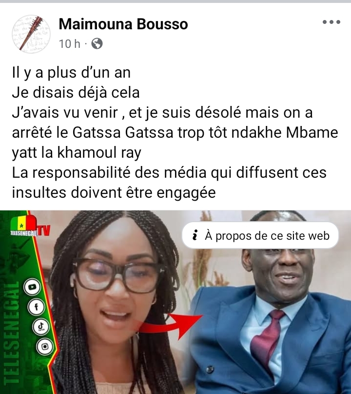 Maïmouna Bousso : "Je suis désolée mais on a arrêté le Gatssa Gatssa trop tôt..."