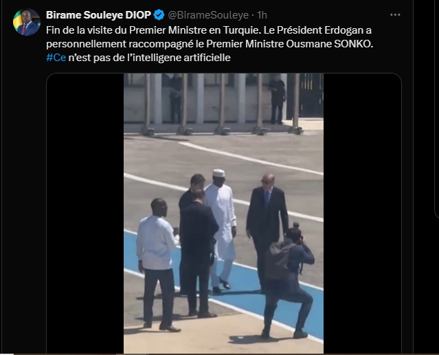 Erdogan raccompagne "personnellement" Sonko : "Ce n’est pas de l’intelligence artificielle ", (Birame Souleye Diop)
