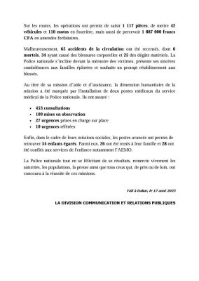 Grand Magal de Touba : 253 individus interpellés pour diverses infractions, 95 présentés au Parquet