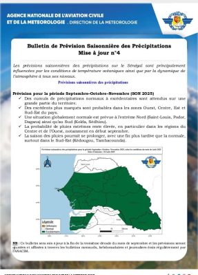 Météo : "Beaucoup de pluies sur presque tout le Sénégal", annonce l’ANACIM