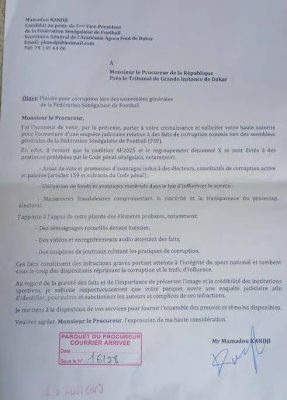 Élection FSF : Un candidat saisi le Procureur pour des faits de corruption présumés