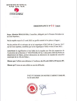 Ville de Dakar : La Cour Suprême accède à la requête de Barth, l'affaire débattue à l'audience du 25 août