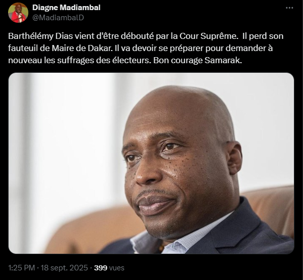 Madiambal encourage Barth' : "Bon courage Samarak"