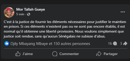 Mansour Faye libre : "Nous voulons simplement que justice soit rendue", (Nit Dof)
