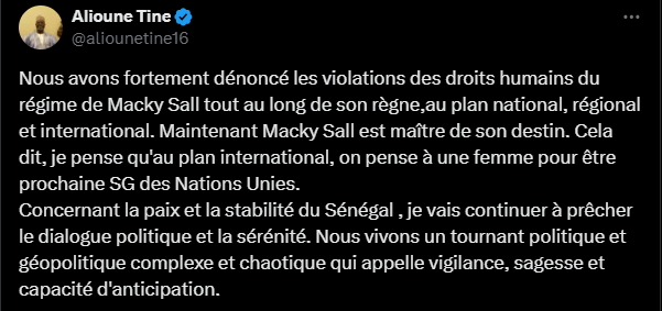 Macky lorgne le fauteuil de l'ONU: Dialogue de sourd entre Seydi Gasama et Alioune Tine ?