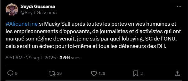 Macky lorgne le fauteuil de l'ONU: Dialogue de sourd entre Seydi Gasama et Alioune Tine ?