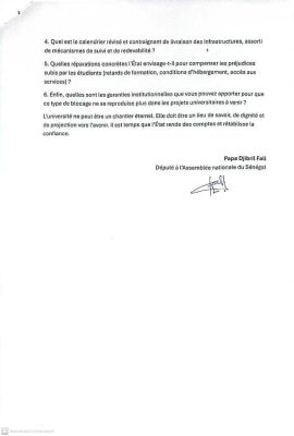 Chantiers inachevés dans les universités : PDF interpelle le ministre de l’enseignement supérieur