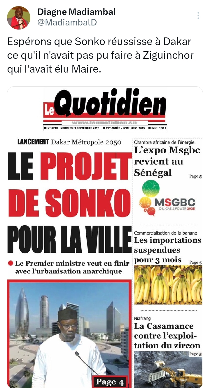 Madiambal : "Espérons que Sonko réussisse à Dakar ce qu'il n'avait pas pu faire à Ziguinchor qui l'avait élu Maire"