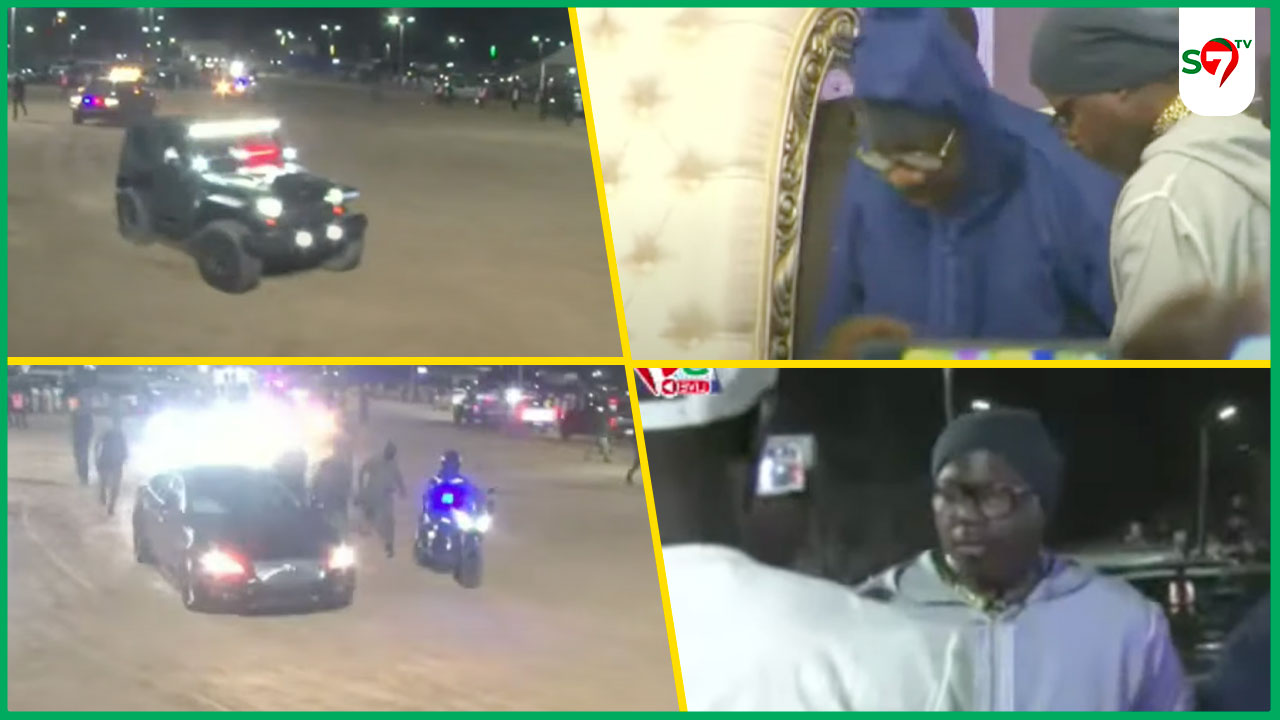 (Vidéo) Gamou: admirez l’arrivée majestueuse de Serigne Moustapha Sy aux Champs Des Courses avec son fils Capitaine