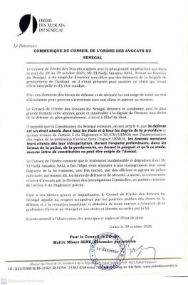 Affaire Me Amadou Sall : L’ordre des avocats du Sénégal étale sa colère