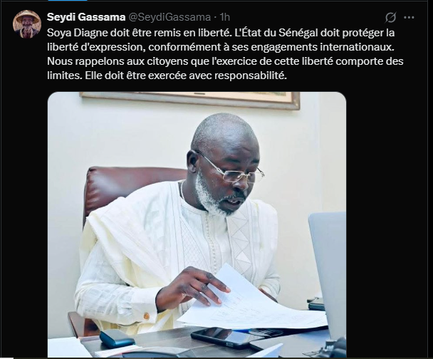 Seydi Gassama plaide la remise en liberté de Soya Diagne