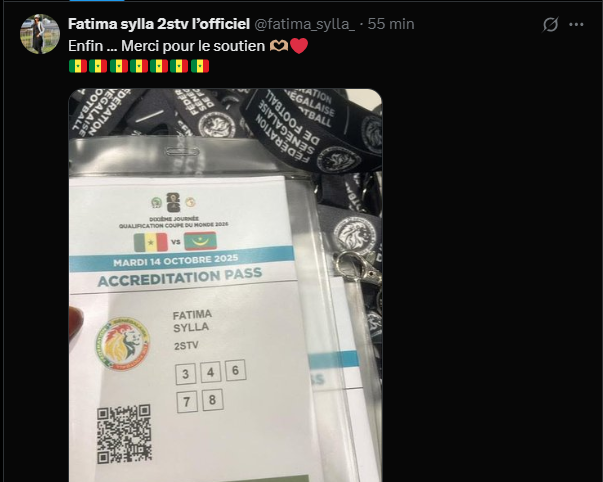 Sénégal vs Mauritanie : la journaliste Fatima Sylla dispose finalement de son accréditation