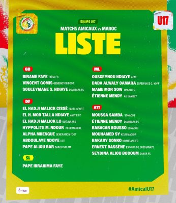Match amical Sénégal-Maroc : Voici la liste des 21 Lionceaux convoqués