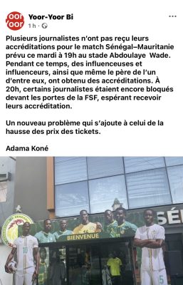 Sénégal - Mauritanie : Plusieurs journalistes bloqués à la porte de la FSF, des influenceurs accrédités