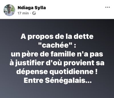 Dette cachée : "Un père de famille n'a pas à justifier d'où provient sa dépense quotidienne!", (Ndiaga Sylla)