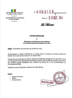 Fin du mandat du CNG de lutte : Le Ministère des Sports prend une importante décision