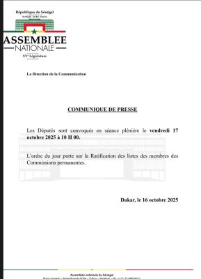 Assemblée nationale : Les députés en plénière, ce vendredi