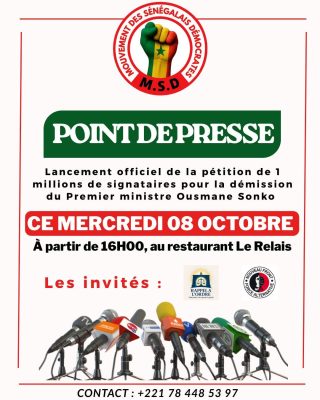 Sénégal : Le Mouvement MSD lance une pétition pour exiger la démission de Ousmane SONKO