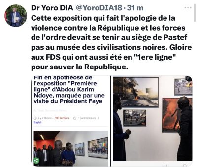 Exposition "Première Ligne" : Réaction salée de Yoro Dia