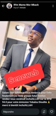 Médias : Oustaz Mame Mor Mbacké annonce son retour au Groupe Futur Médias