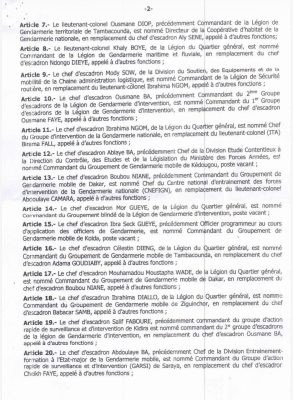 Gendarmerie : Le Chef de l’Etat nomme des officiers à des emplois militaires